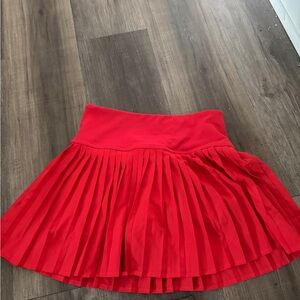 Fabletics Red Pleated Skater Skirt